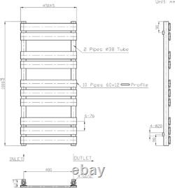Radiateur sèche-serviettes à panneaux plats chauffant design 1000 x 450 mm blanc