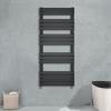Radiateur Sèche-serviettes à Panneaux Plats Chauffants Noirs Pour Salle De Bain Avec Vannes