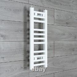 Radiateur sèche-serviettes blanc étroit de designer pour salle de bain, échelle chauffante de 250 mm de largeur.