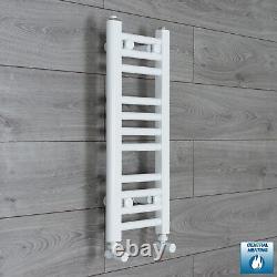 Radiateur sèche-serviettes blanc étroit de designer pour salle de bain, échelle chauffante de 250 mm de largeur.