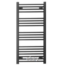 Radiateur sèche-serviettes chauffant 450 mm de large, noir mat, design pour salle de bains