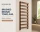 Radiateur S&egrave;che-serviettes Chauffant Hensbury En Bronze Bross&eacute; 500 X 1200 Mm Pour Salle De Bains
