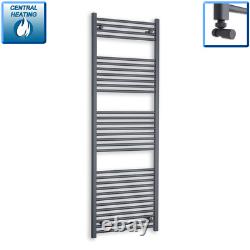 Radiateur sèche-serviettes chauffant anthracite de 600 mm de large, design pour salle de bain, chauffage central