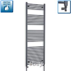 Radiateur sèche-serviettes chauffant anthracite de 600 mm de large, design pour salle de bain, chauffage central