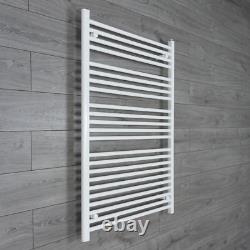 Radiateur sèche-serviettes chauffant blanc en échelle de 900 mm de large, design pour salle de bain, taille niche