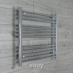 Radiateur sèche-serviettes chauffant chromé 700 x 800 mm pour chauffage central, plat et droit