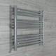 Radiateur S&egrave;che-serviettes Chauffant Chrom&eacute; 700 X 800 Mm Pour Chauffage Central, Plat Et Droit