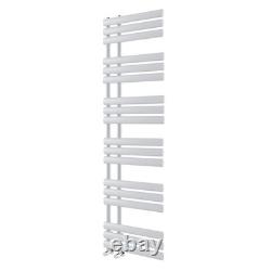 Radiateur sèche-serviettes chauffant décalé à panneau ovale design blanc pour salle de bains 1750x500 mm