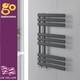 Radiateur S&egrave;che-serviettes Chauffant D&eacute;cal&eacute; &agrave; Panneau Ovale Design Gris Pour Salle De Bains 820 X 500 Mm