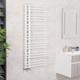 Radiateur S&egrave;che-serviettes Chauffant Design Blanc Rond 1250 X 500 Mm En &eacute;chelle