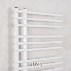 Radiateur sèche-serviettes chauffant design blanc rond 1250 x 500 mm en échelle Radiateur sèche-serviettes chauffant design blanc rond 1250 x 500 mm en échelle