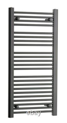 Radiateur sèche-serviettes chauffant design noir échelle 200 mm de large pour salle de bains étroite UK