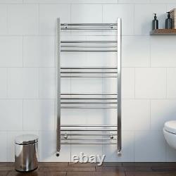 Radiateur sèche-serviettes chauffant droit courbé pour salle de bain en chrome de toutes tailles