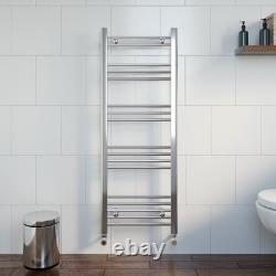 Radiateur sèche-serviettes chauffant droit en chrome 1200 x 450 mm moderne 17 barres