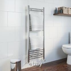 Radiateur sèche-serviettes chauffant droit en chrome 1200 x 450 mm moderne 17 barres