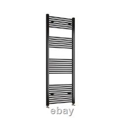 Radiateur sèche-serviettes chauffant droit noir 1600 x 450