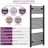 Radiateur S&egrave;che-serviettes Chauffant &eacute;lectrique &agrave; Bain D&rsquo;huile Noir, Blanc, Gris, Dor&eacute; 500 Mm