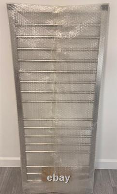 Radiateur sèche-serviettes chauffant en acier inoxydable poli Metro 1200 mm x 500 mm (PVC 461 £ neuf)