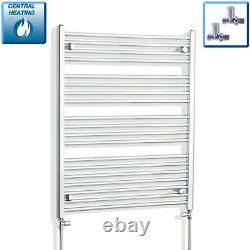 Radiateur sèche-serviettes chauffant en chrome 1000 x 800 mm pour chauffage central, plat et droit