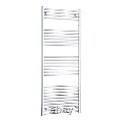 Radiateur sèche-serviettes chauffant en chrome 1600 x 600 mm pour chauffage central, plat et courbé