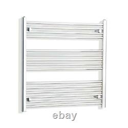 Radiateur sèche-serviettes chauffant en chrome 800 x 750 mm pour chauffage central plat et courbé