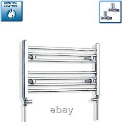 Radiateur sèche-serviettes chauffant en chrome de 400 x 600 mm pour chauffage central, plat et courbé