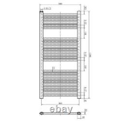 Radiateur sèche-serviettes chauffant en nickel brossé pour salle de bain, échelle droite 1200x500