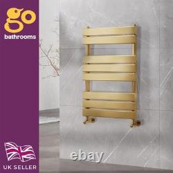 Radiateur sèche-serviettes chauffant en or brossé 800 mm à panneau plat pour salle de bains