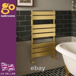 Radiateur sèche-serviettes chauffant en or brossé 800 mm à panneau plat pour salle de bains