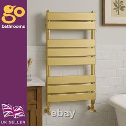 Radiateur sèche-serviettes chauffant en or brossé 800 mm à panneau plat pour salle de bains