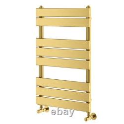Radiateur sèche-serviettes chauffant en or brossé 800 mm à panneau plat pour salle de bains