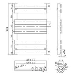 Radiateur sèche-serviettes chauffant en or brossé 800 mm à panneau plat pour salle de bains
