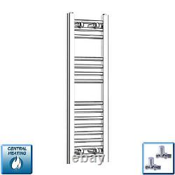 Radiateur sèche-serviettes chauffant plat chromé de 800 mm de hauteur et 250 mm de largeur pour chauffage central