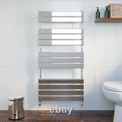 Radiateur sèche-serviettes chauffant pour salle de bain 1200 x 600 mm, panneau plat chromé pour chauffage central