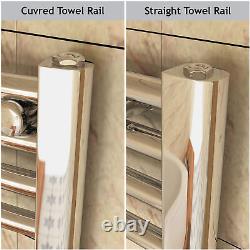 Radiateur sèche-serviettes chauffant pour salle de bain droit et courbé en chrome - Échelle chauffante