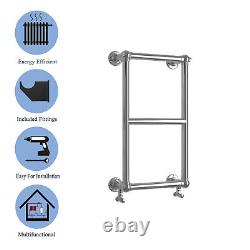 Radiateur sèche-serviettes chauffant traditionnel pour salle de bain 700 x 400 mm en chrome