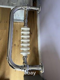 Radiateur sèche-serviettes chauffant traditionnel victorien H 965 x L 520 Chrome/blanc