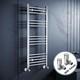 Radiateur S&egrave;che-serviettes Chrom&eacute; Avec Vannes, Chauffage De Salle De Bain Droit, 1200 X 500