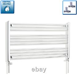 Radiateur sèche-serviettes chrome chauffant 700 x 1200 mm pour chauffage central plat droit