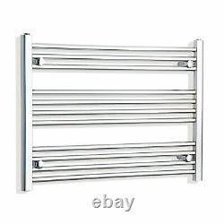 Radiateur sèche-serviettes chromé chauffant de 850mm de large, échelle droite pour salle de bain HTR