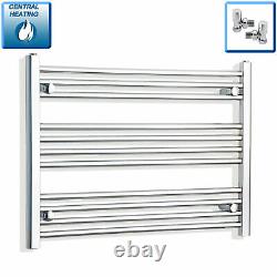 Radiateur sèche-serviettes chromé chauffant de 850mm de large, échelle droite pour salle de bain HTR