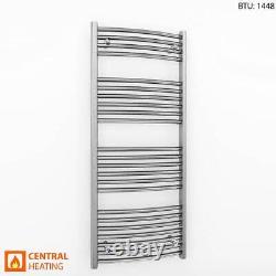 Radiateur sèche-serviettes chromé courbé de 550 mm de large version chauffée pour salle de bains - Livraison le lendemain