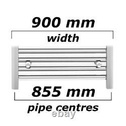 Radiateur sèche-serviettes chromé plat de petite taille de 700 mm de hauteur pour salle de bains