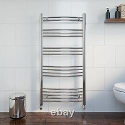 Radiateur sèche-serviettes courbé chromé de 1200 x 600mm et 17 barres modernes pour salle de bain.