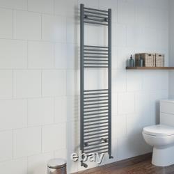 Radiateur sèche-serviettes courbé droit anthracite pour salle de bain