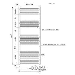 Radiateur sèche-serviettes courbé droit chauffant échelle noir chromé toutes tailles