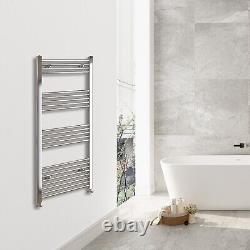 Radiateur sèche-serviettes courbé droit de salle de bain chauffé en chrome noir