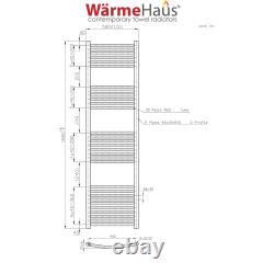 Radiateur sèche-serviettes courbé droit moderne chauffé pour salle de bain, échelle noire