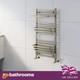 Radiateur S&egrave;che-serviettes De Salle De Bain En Nickel Avec Porte-serviettes Et Crochets De Rangement Byron 1000x500 Mm