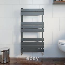 Radiateur sèche-serviettes de salle de bains à panneau plat et design, en gris anthracite